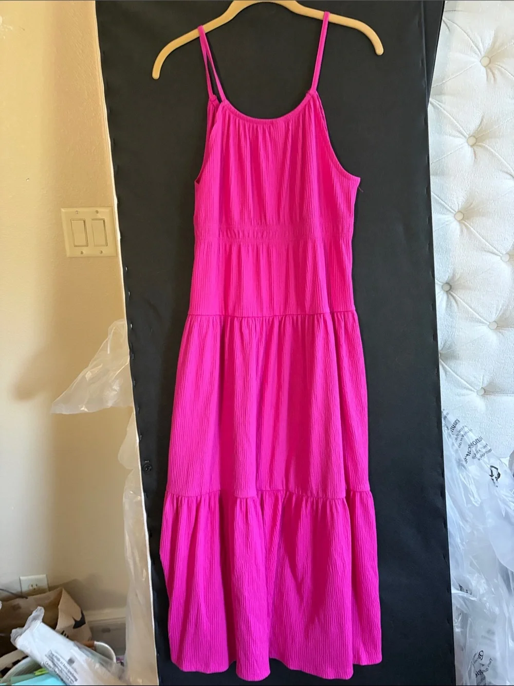 Old Navy Bright Fuchsia Ribbed Maxi Dress